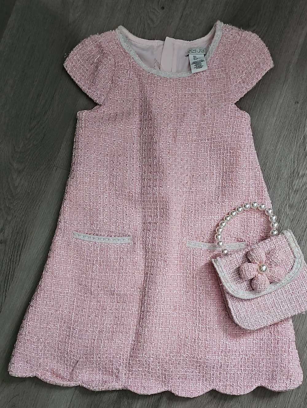 Rachel Zoe Pink Tweed Dress with Sparkle Thread